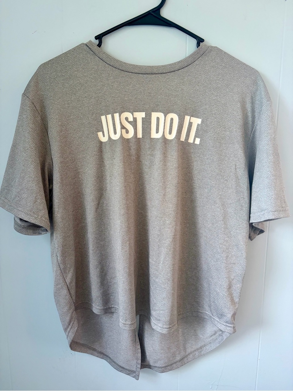 Nike Woman’s ' 'Just Do It.' Short Sleeve Gym Tee - Slit Back S